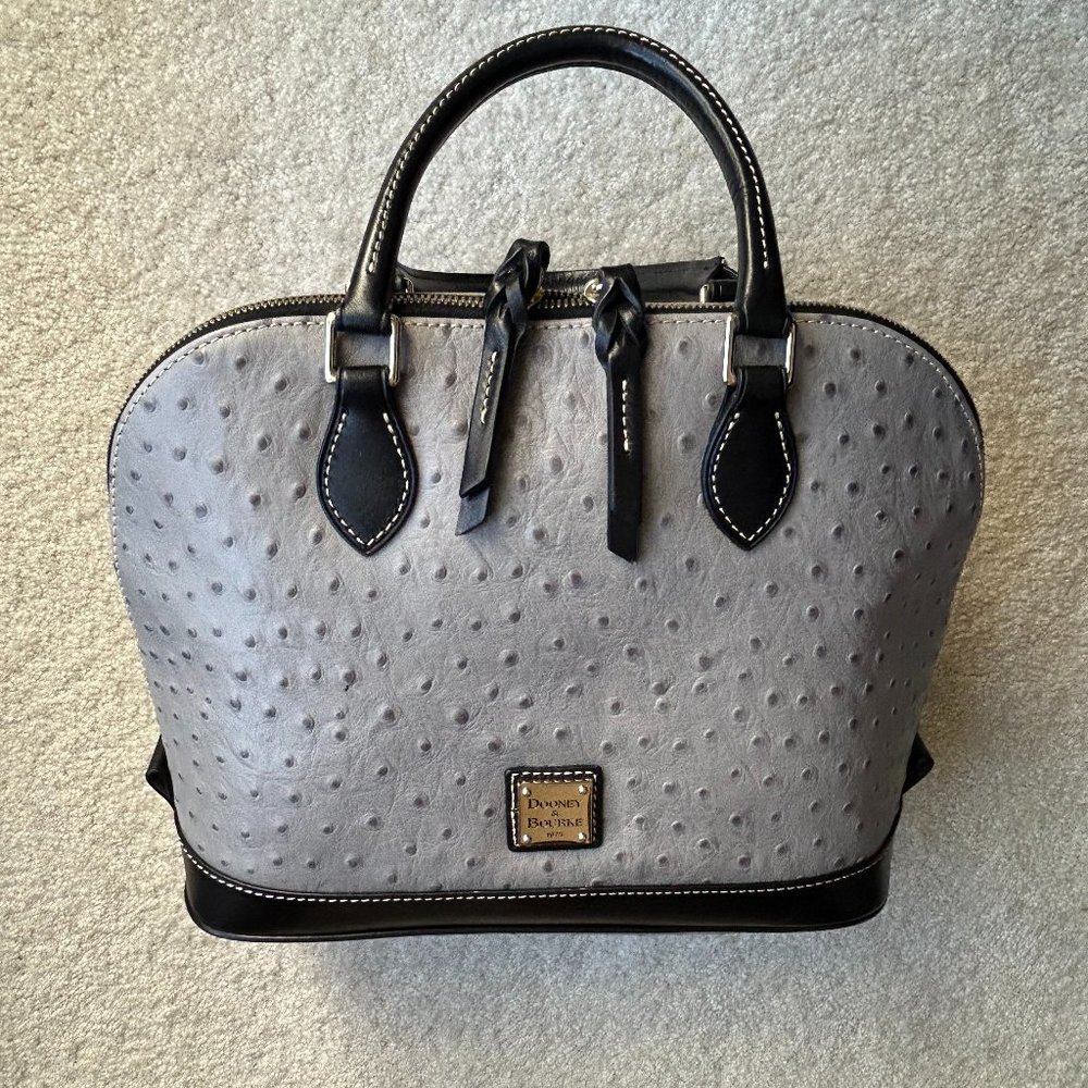 Dooney & Bourke Ostrich Leather Zip Zip Satchel